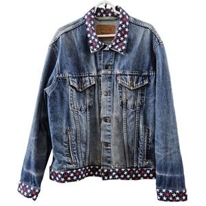 Levis Jacket Mens 48 XXL XL Vtg Type 3 III Denim Jean Made in USA 80s Customized